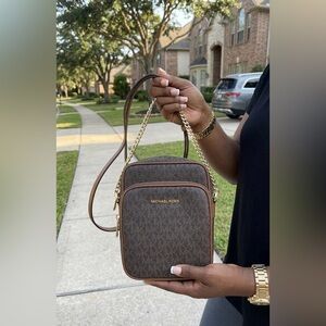 Michael Kors Brown  Crossbody with Gold Chain purse